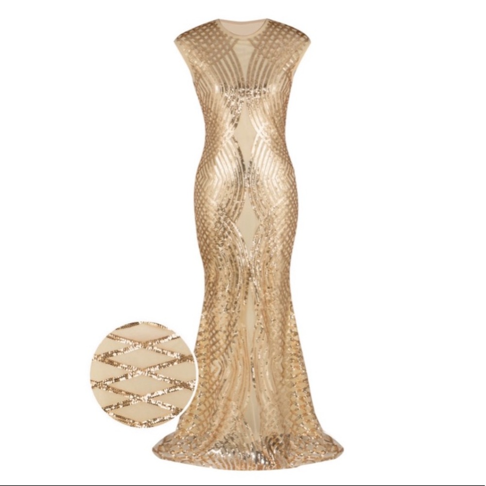 Great Gatsby Gold Glamour Sequin Dress
